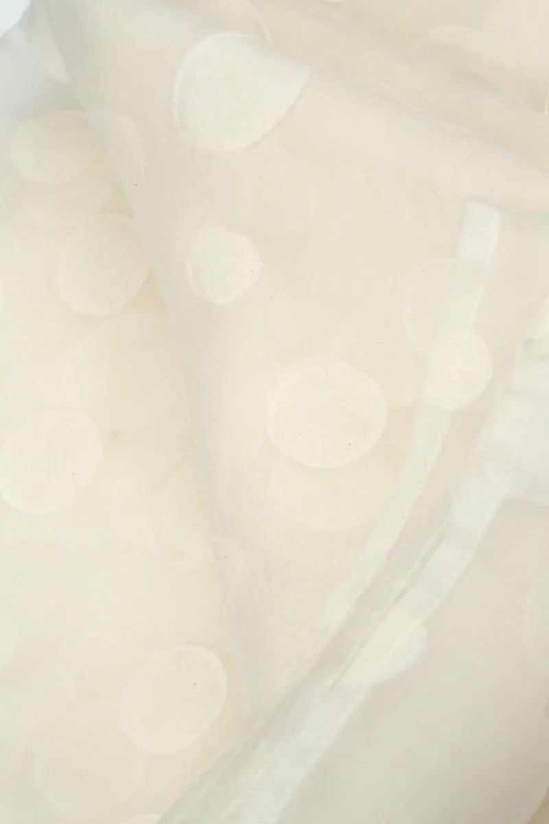 Off White Bubbles Silk Scarf