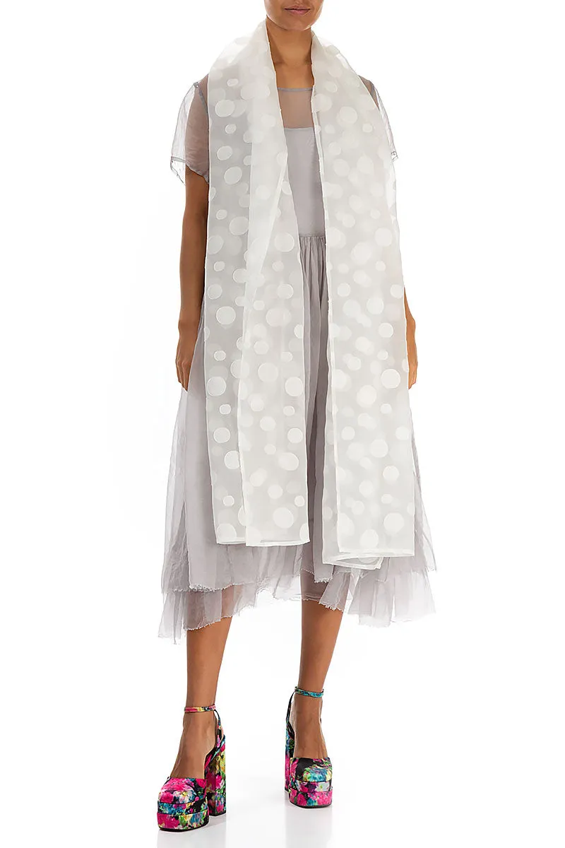 Off White Bubbles Silk Scarf