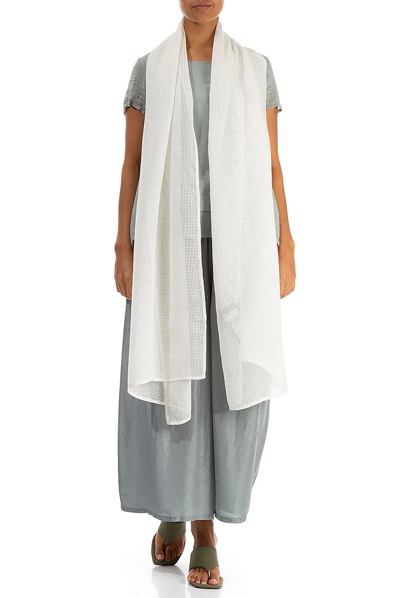 Off White Mesh Silk Scarf