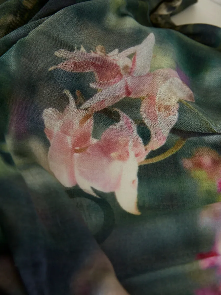 Orchid Jungle (oversized) Wool Scarf