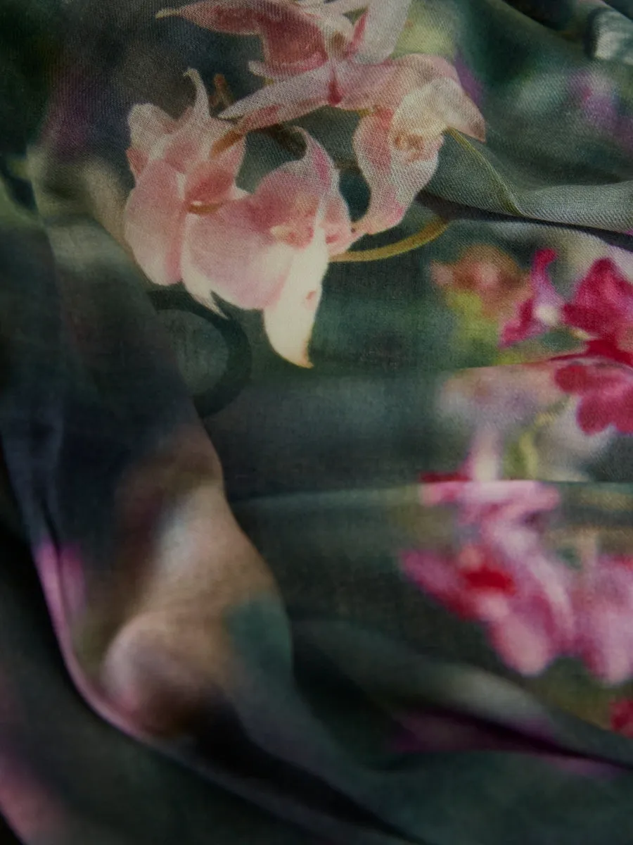 Orchid Jungle (oversized) Wool Scarf