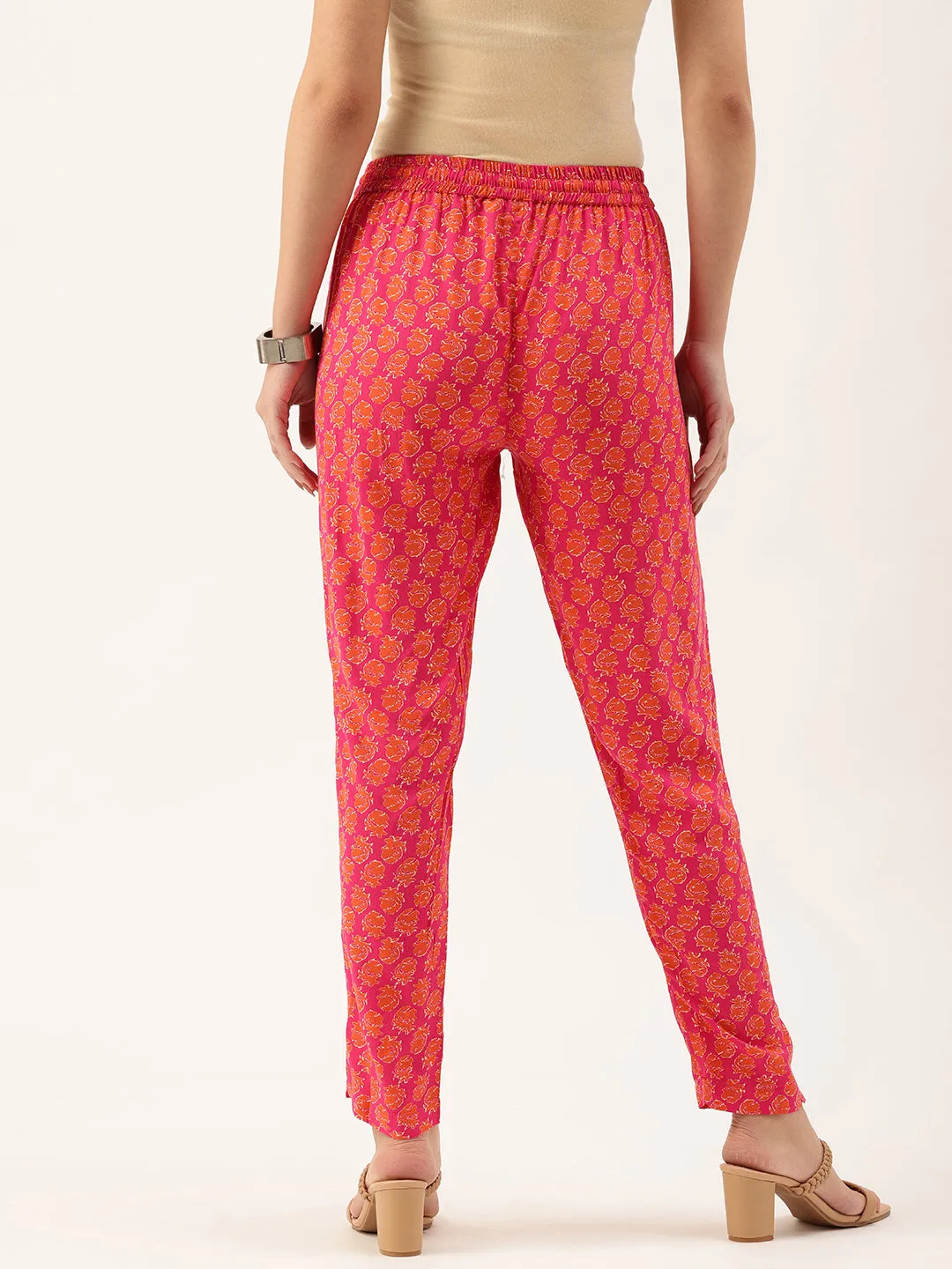 Pink Printed Trousers