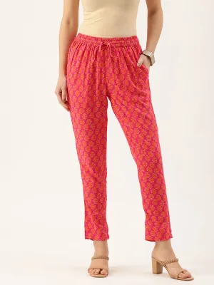 Pink Printed Trousers