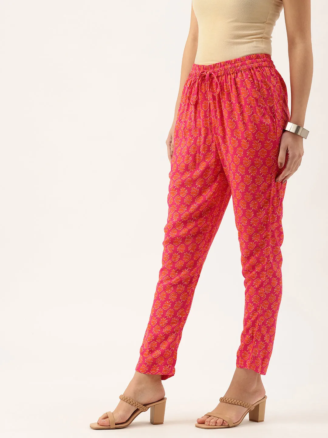 Pink Printed Trousers