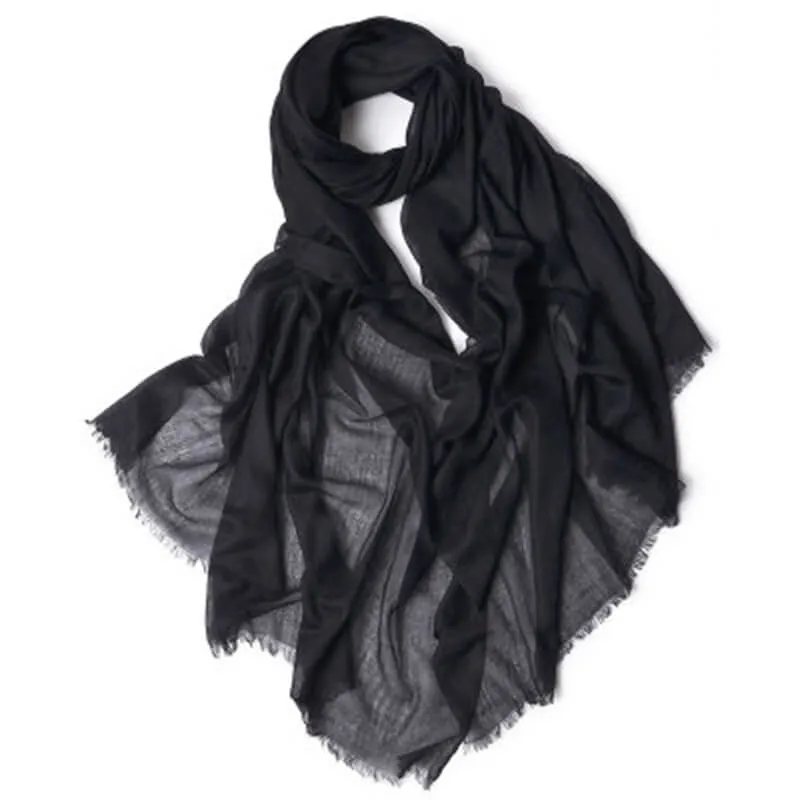 Pure Cashmere Women Ultra Thin Pashmina Shawl and Wraps Solid Color