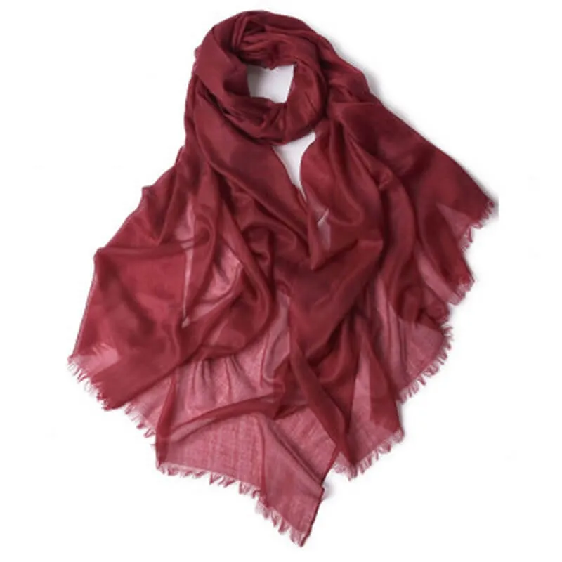 Pure Cashmere Women Ultra Thin Pashmina Shawl and Wraps Solid Color