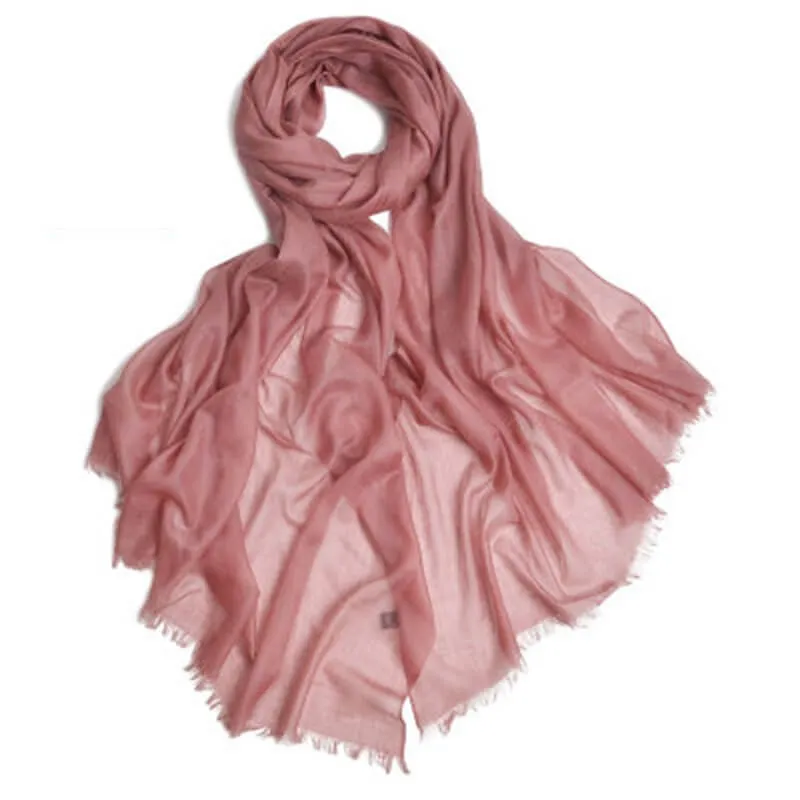 Pure Cashmere Women Ultra Thin Pashmina Shawl and Wraps Solid Color