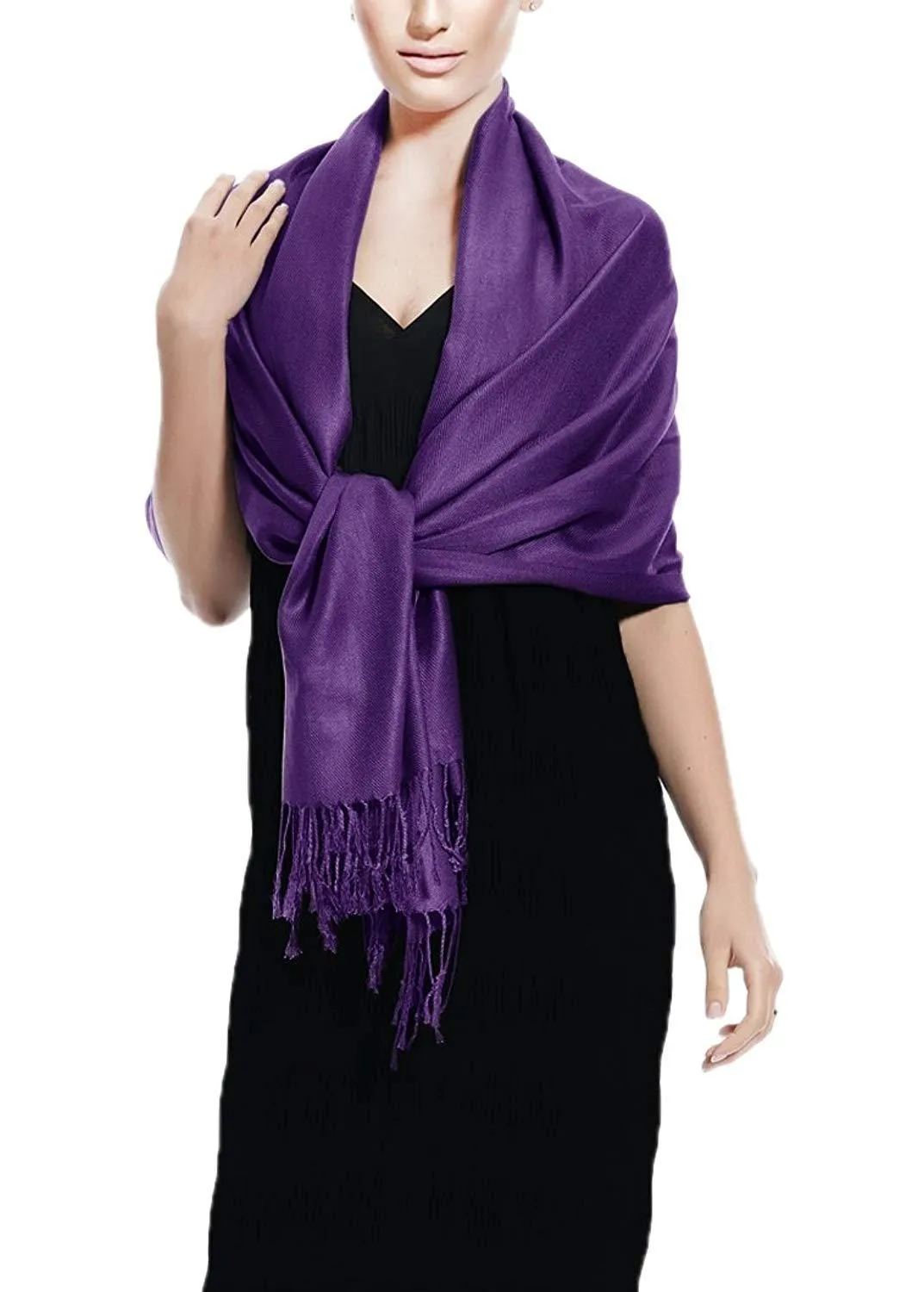 Purple Pashmina Shawl Wrap Scarf