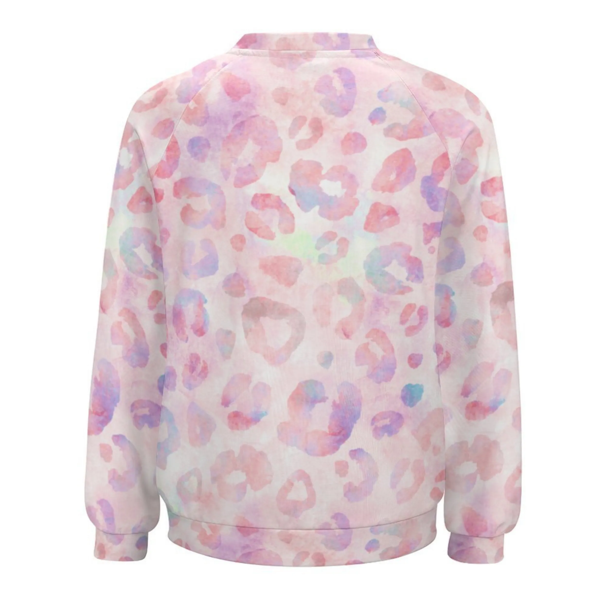 Rainbow Cheetah Women's Raglan Crewneck Sweatshirt | Cozy Autumn & Winter Crewneck