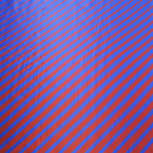 Red Diagonal Stripes on Blue Background Printed Silk Charmeuse Fabric