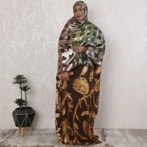Renaissance Shimmer Pure Fransawi Silk Chiffon Fabric with Metallic Branches, 110cm Width - Traditional Garbasaar, Piece of 2.0 Mtrs-D18636