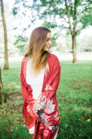 Rusty Red Rose Scarf