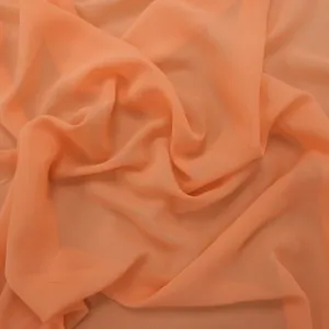 Silk Georgette Chiffon Fabric 54" Peach Solid 10mm 100% Silk