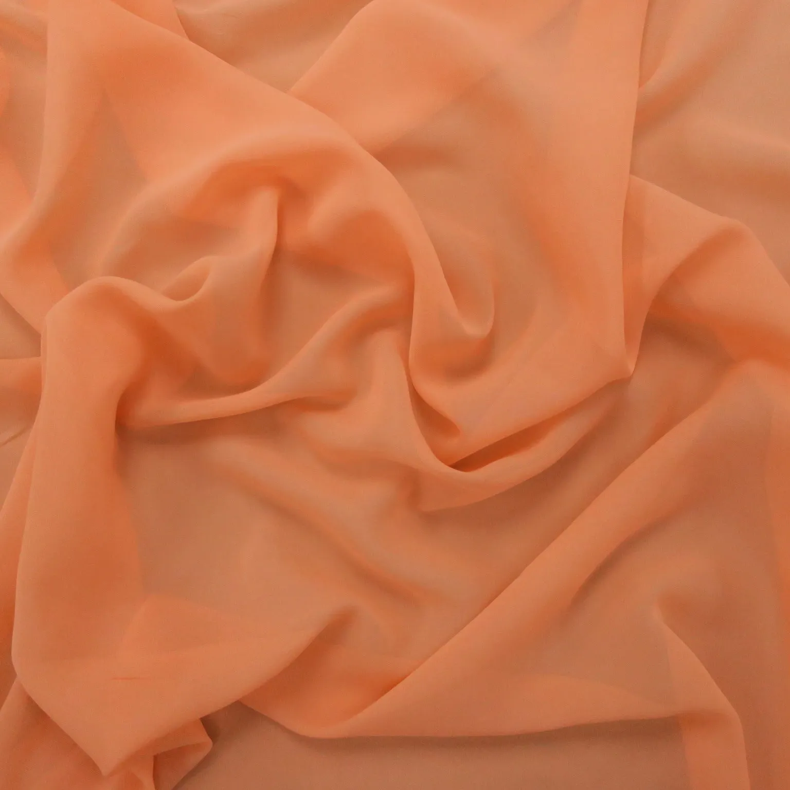 Silk Georgette Chiffon Fabric 54" Peach Solid 10mm 100% Silk