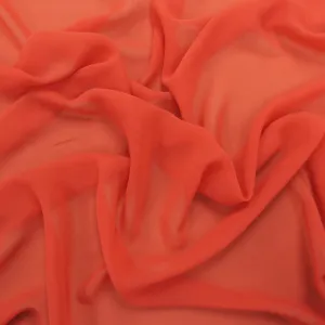 Silk Georgette Chiffon Fabric 54" Rust Solid 10mm 100% Silk