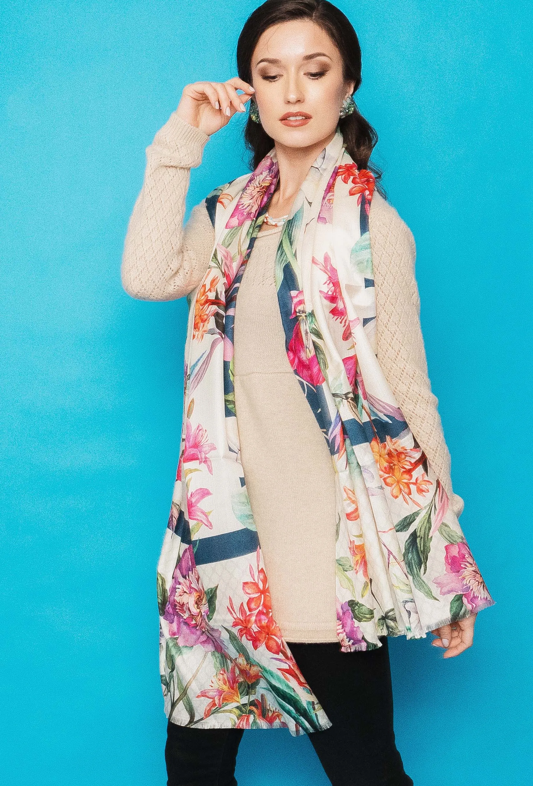 Silk Printed Scarves -  Winter Sale 50% Off - At checkout use code Winter50%