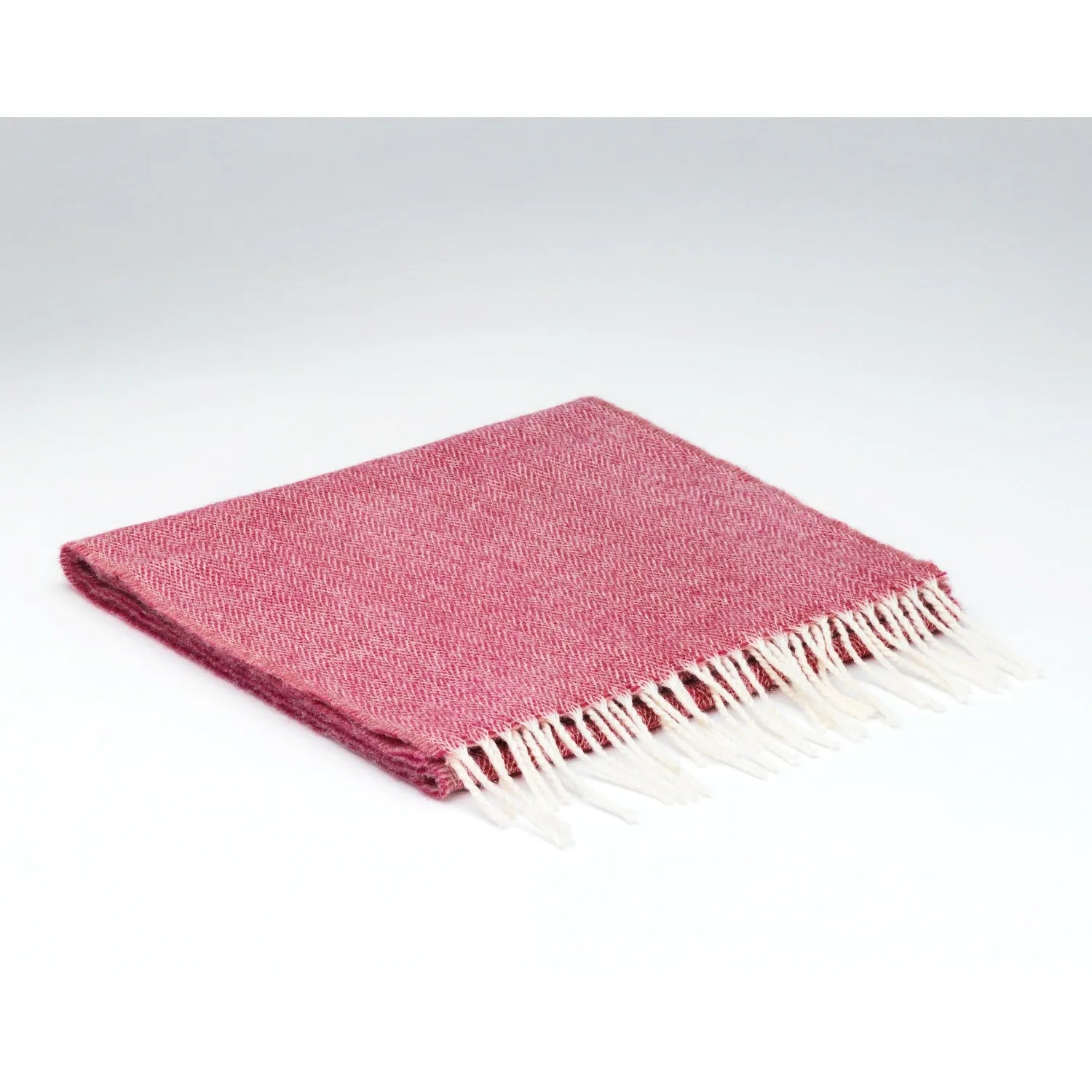 Spotted Strawberry Herringbone | Merino Lambswool Irish Scarf | Made in Downings, Co. Donegal