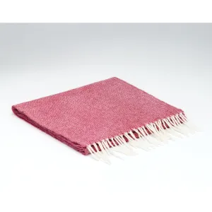 Spotted Strawberry Herringbone | Merino Lambswool Irish Scarf | Made in Downings, Co. Donegal