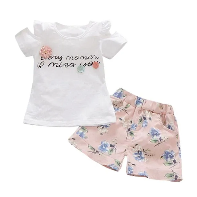 Stylish 2 Piece Printed Set For Toddler Girl