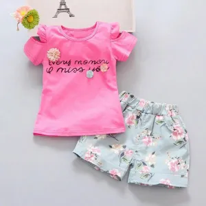 Stylish 2 Piece Printed Set For Toddler Girl