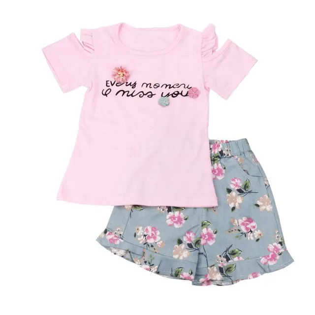 Stylish 2 Piece Printed Set For Toddler Girl