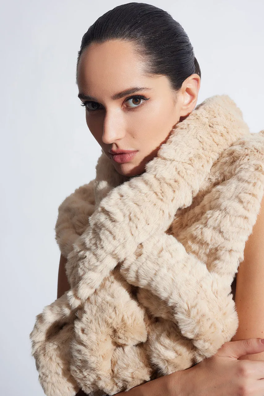 Textured Faux Fur Scarf