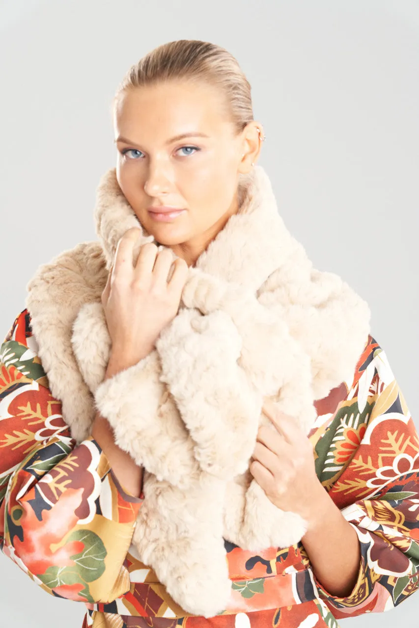 Textured Faux Fur Scarf