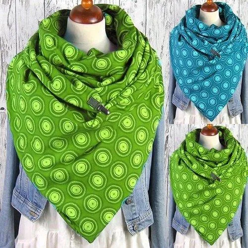 Winter Solid Retro Printing Shawl