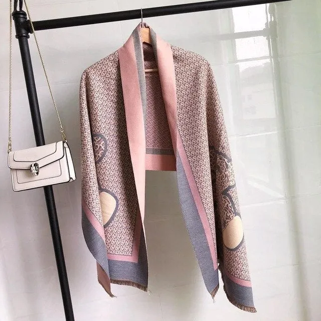 Winter Warm Women Imitation Cashmere Scarf Brand DesignTassel Scarves Cute Bear Shawl
